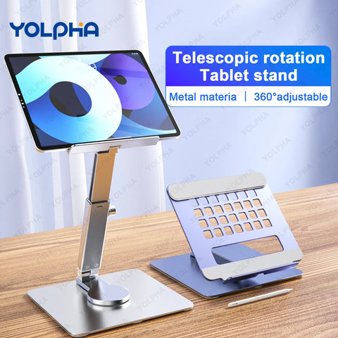 360 Rotating Tablet Stand Foldable Laptop Stand Telescopic Support Aluminum Alloy Computer Bracket Angle Adjustable iPad Holder